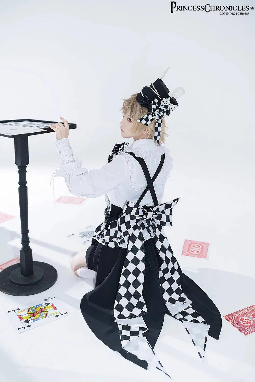 Ouji Outfit Cool Lolita Waist Cincher w. High Low Skirt by Princess Chronicles ~ Rabbit Theater Corset Costume Ouji Lolita Blous - Tophatter Daily Deals