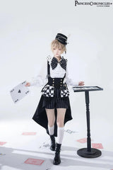 Ouji Outfit Cool Lolita Waist Cincher w. High Low Skirt by Princess Chronicles ~ Rabbit Theater Corset Costume Ouji Lolita Blous - Tophatter Daily Deals