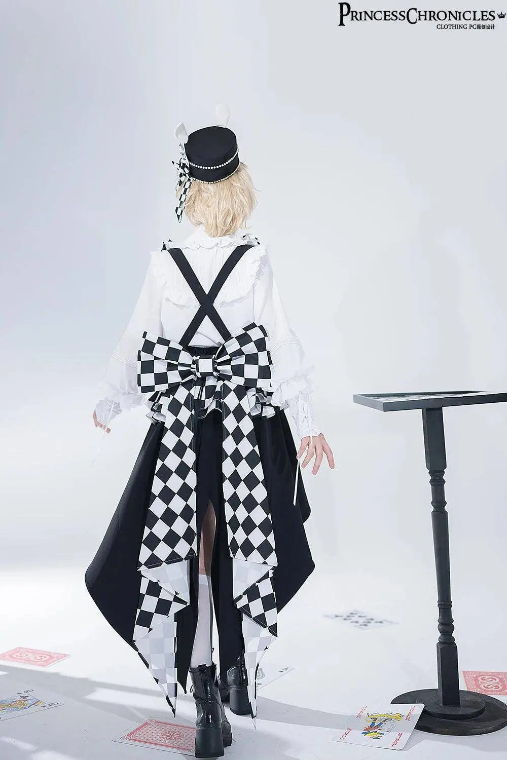 Ouji Outfit Cool Lolita Waist Cincher w. High Low Skirt by Princess Chronicles ~ Rabbit Theater Corset Costume Ouji Lolita Blous - Tophatter Daily Deals
