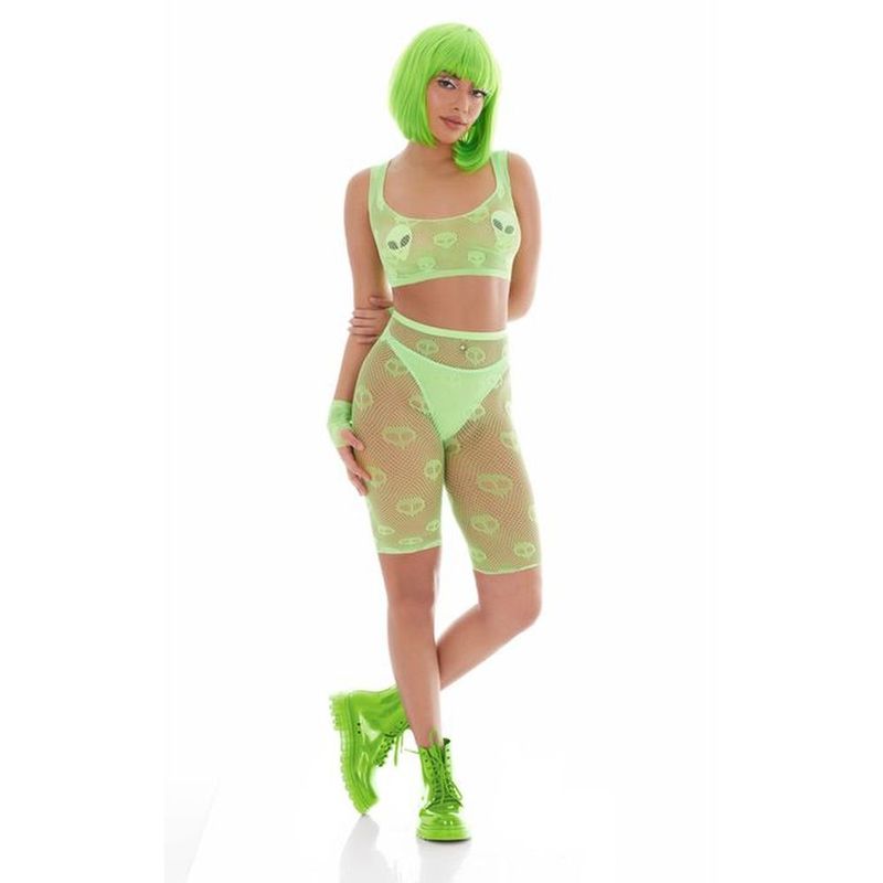 Out of This World Green Bodysuit Set with Alien Pasties and Fingerless Gloves > Clothes > Bodies and Playsuits - Tophatter Daily Deals