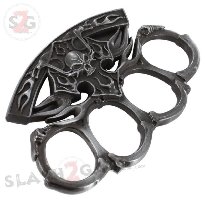 Out of the Flames Retribution Biker Skull Knuckles Paperweight Belt Buckle - Tophatter Daily Deals