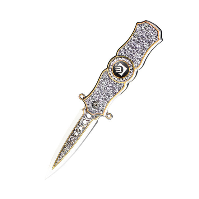 Fidget Spinner Knife Pocket Fingertip Gyro Flip Knife Silver - Tophatter Daily Deals
