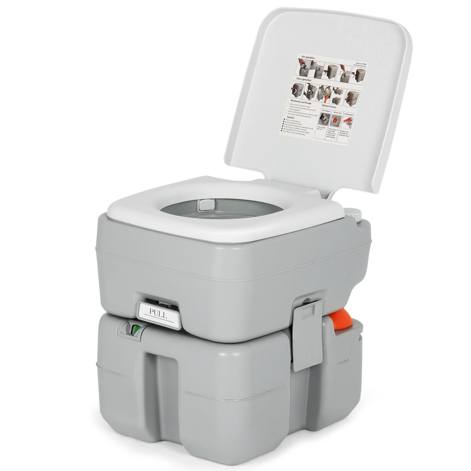 Portable Camping Toilet - 20L Outdoor Toilet Camping Toilet Caravan Commode Flushing Potty RV Trips - Tophatter Daily Deals