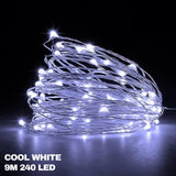 House Exterior Christmas Lights - 29.5ft/9m 240 LED Outdoor Fairy Lights Icicle Lights With 8 Modes For Window, Roof, Garden, Wall, Gazebo Cool white 9m 36 leds Christmas - Tophatter Daily Deals