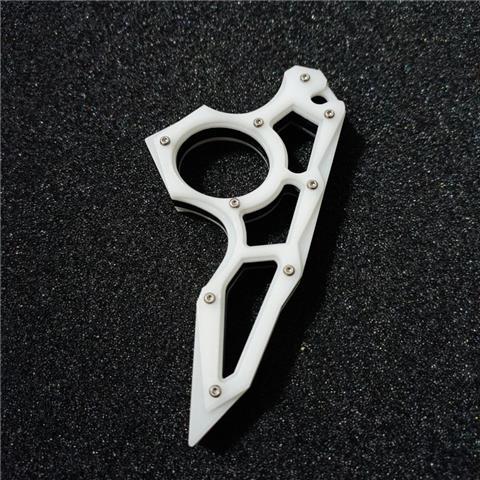 Outdoor Knuckle Duster Defense Window Breaker Boxing Guard Combat Defense EDC Tool White Dragon Fang - Tophatter Daily Deals
