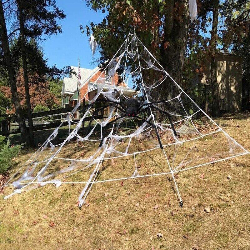 Large Spider Web Decor - 5M Giant Spider Web Party Props Decor Outdoor Fancy Dress Festive & Franchise - Tophatter Daily Deals