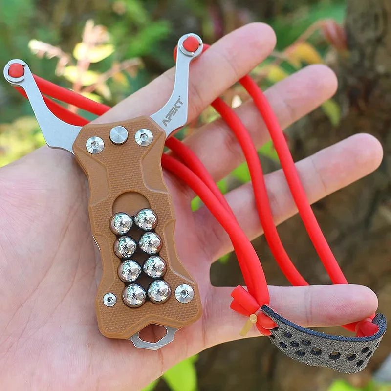 Outdoor Slingshot Folding Knife Brown - Tophatter Daily Deals