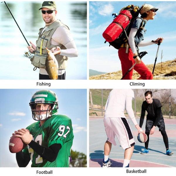 UV Protection Arm Sleeves - Breathable Sun Arm Sleeves, for Summer Sport Running Cycling Climbing Driving Golf Cycling - Tophatter Daily Deals