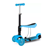 Kids Scooter 3 Wheel – 3 in 1 Height Adjustable Toddler Scooter with Removeable Seat for Boys & Girls Blue Sports Toys - Tophatter Daily Deals