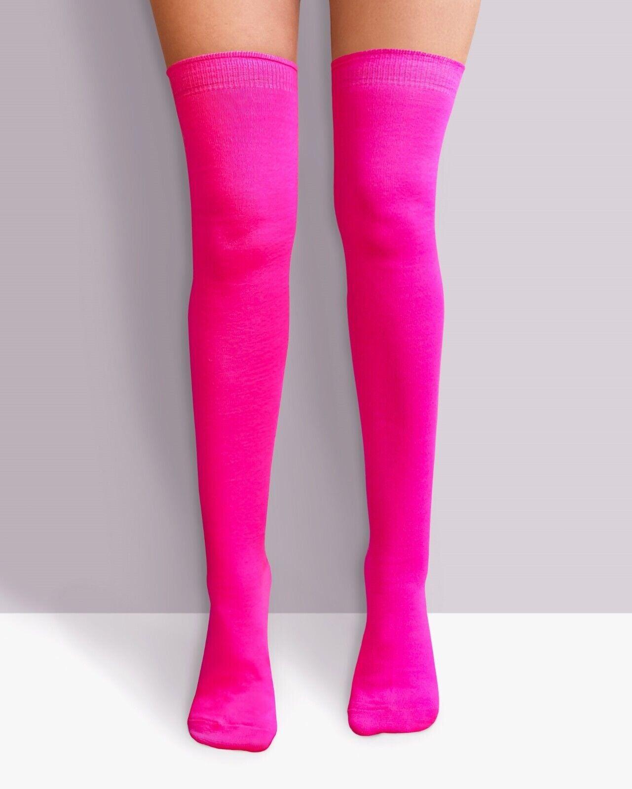 Womens Over Knee Socks - Ladies Over the Knee Socks Thigh High Socks Made With Tights Fabric Rose Red Apparel & Accessories - Tophatter Daily Deals