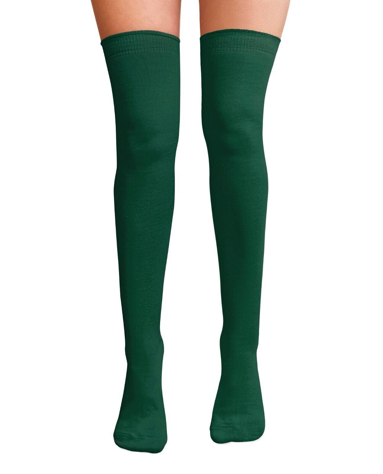 Womens Over Knee Socks - Ladies Over the Knee Socks Thigh High Socks Made With Tights Fabric Green Apparel & Accessories - Tophatter Daily Deals