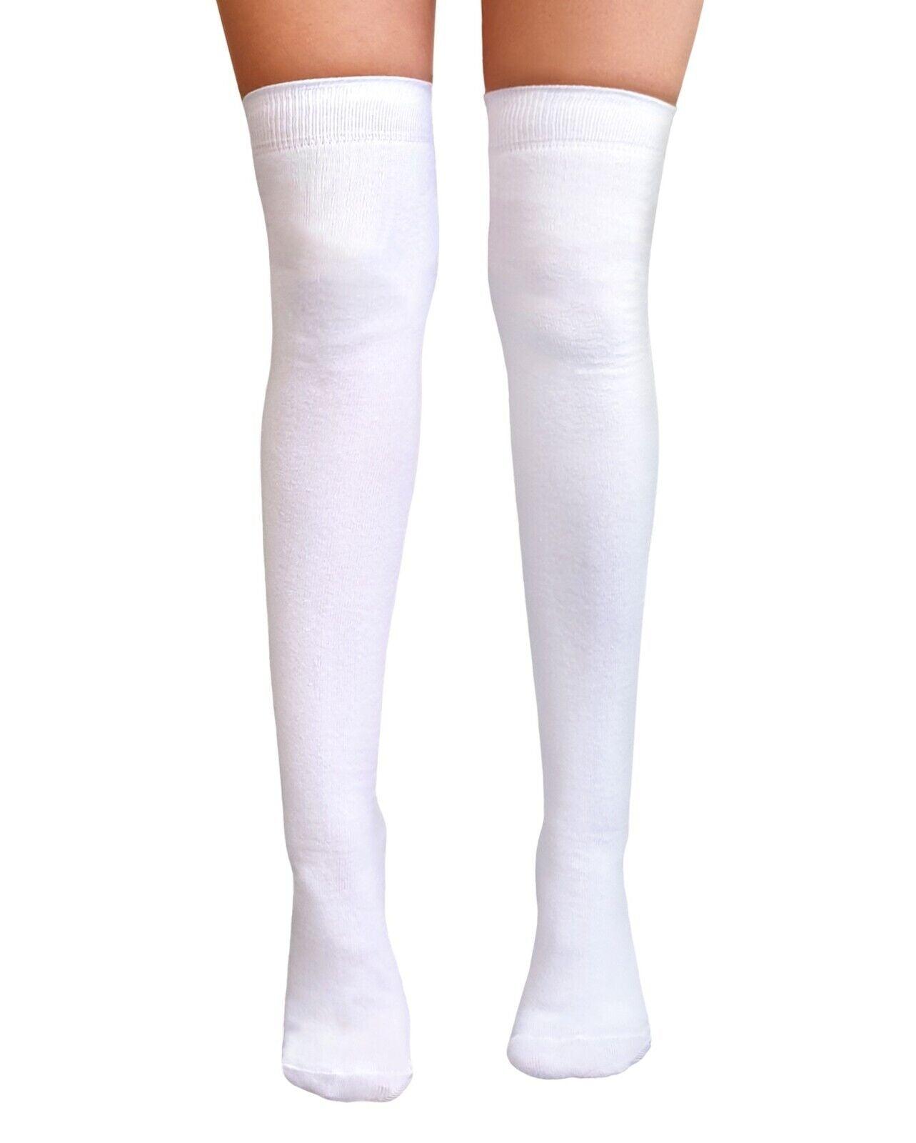 Womens Over Knee Socks - Ladies Over the Knee Socks Thigh High Socks Made With Tights Fabric White Apparel & Accessories - Tophatter Daily Deals