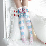 Overwatch D.Va Cartoon Printed Knee Length Socks Lolita Cute Anime Stockings Cosplay Clothing Accessories Long Socks - Tophatter Daily Deals