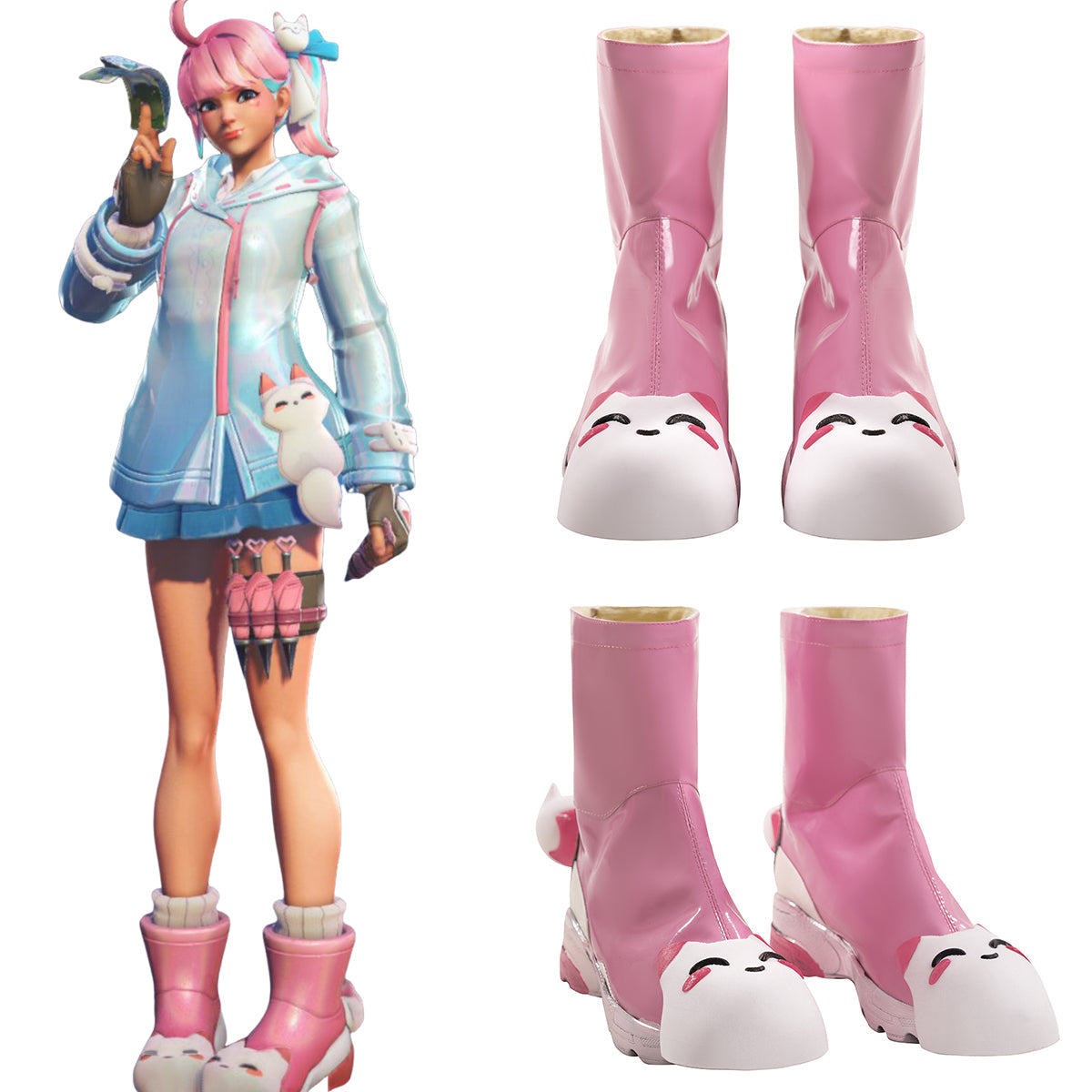 Overwatch 2 Kiriko Raincoat Suit Skin Pink Shoes Cosplay Boots Shoes/Boots - Tophatter Daily Deals