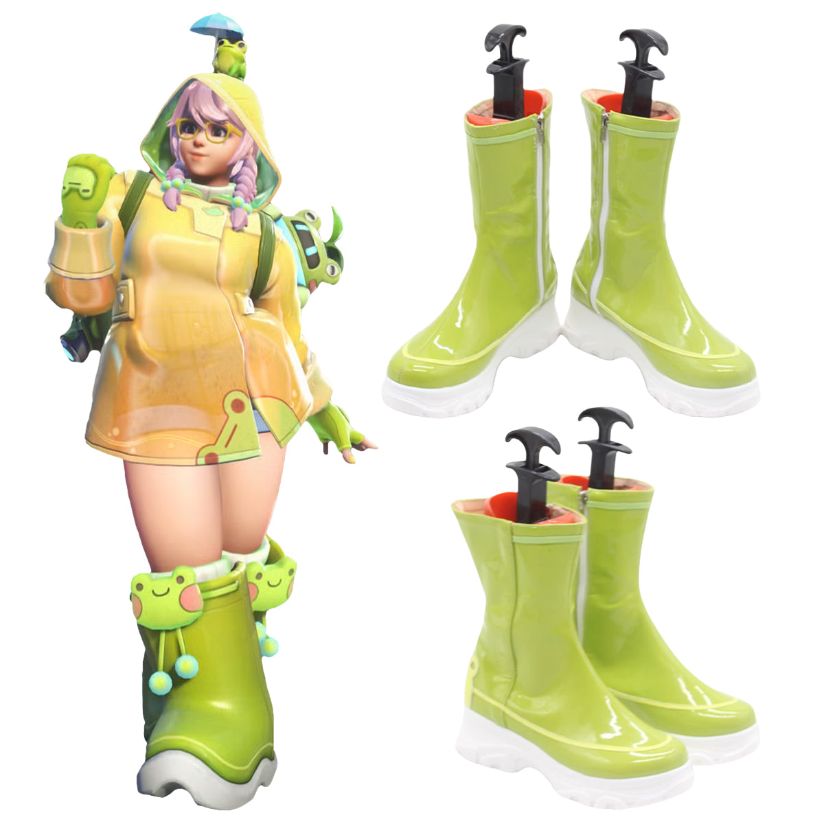 Overwatch 2 OW2 Rainy Day Mei Green Shoes Cosplay Boots Shoes/Boots - Tophatter Daily Deals