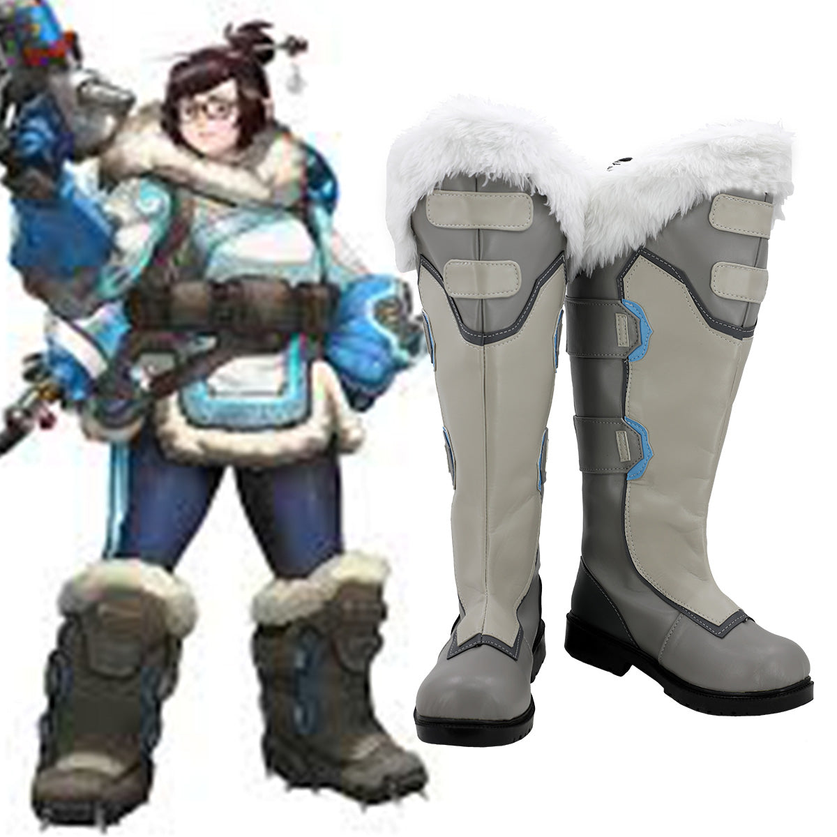 Overwatch OW Dr. Mei Ling Zhou Grey Shoes Cosplay Boots Shoes/Boots - Tophatter Daily Deals