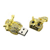 Cute Crystal Owl Necklace USB Flash Drive 2.0 on Branch 16 GB gold/silver USB Flash Drive - Tophatter Daily Deals