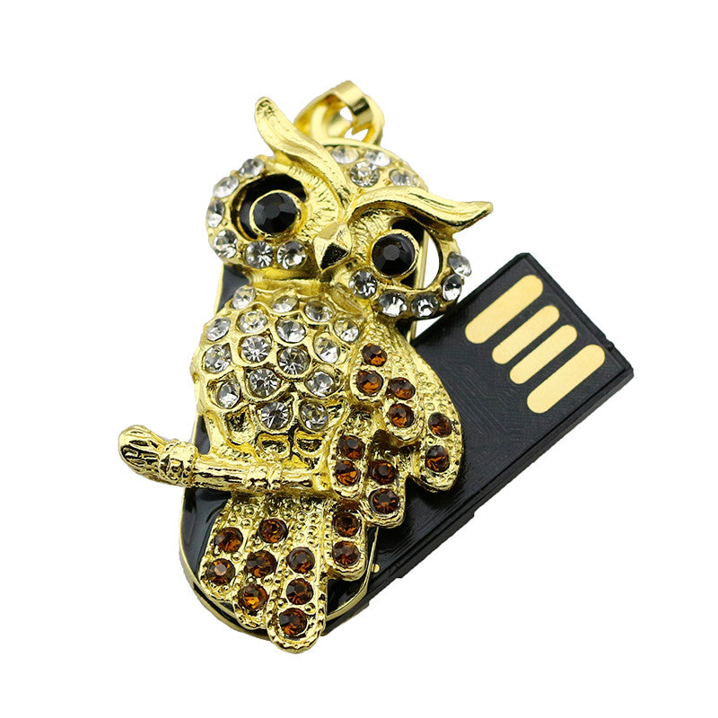 Crystal Diamond Owl Necklace USB Flash Drive 2.0 Pendant Charm 16 GB USB Flash Drive - Tophatter Daily Deals