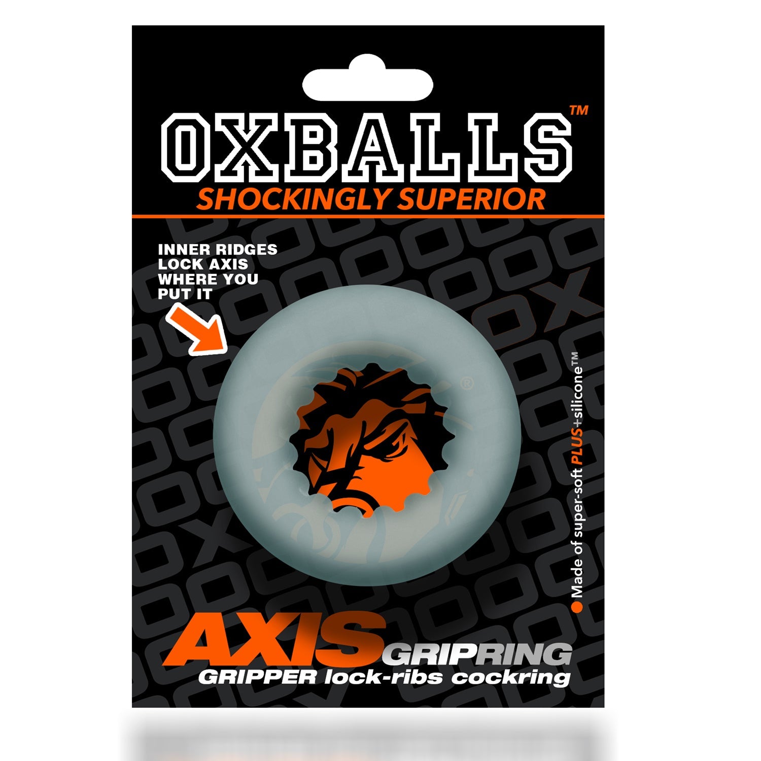 Oxballs Axis Inner Ribbed Griphold Cockring Clear Ice Edition > Cock Ring > Single - Tophatter Daily Deals