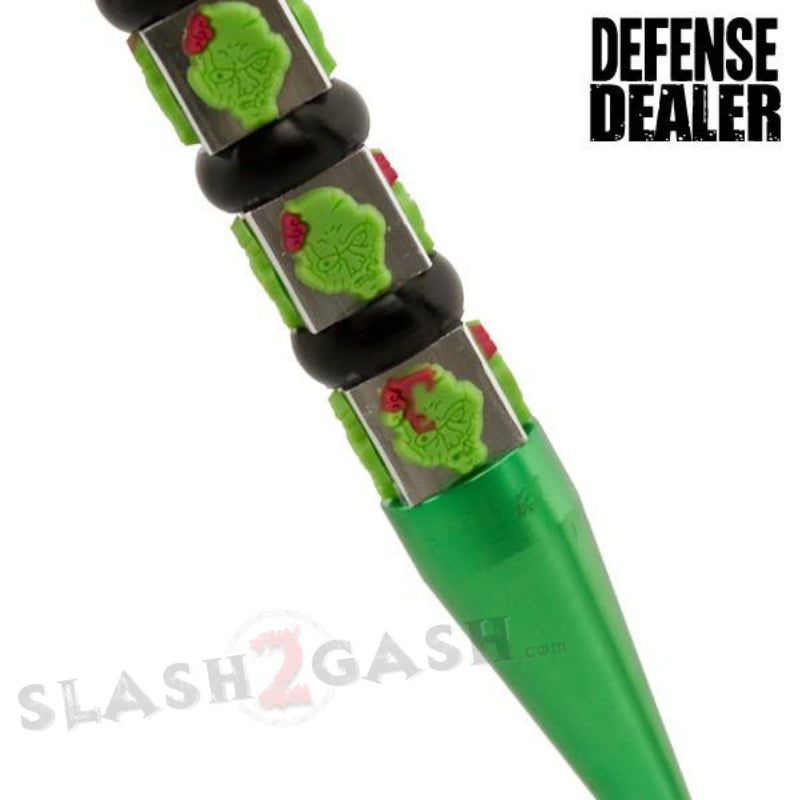 Zombie Skull Kubotan Self Defense Keychain - Green Kubaton Ninja Weapon SD-KeyChain - Tophatter Daily Deals