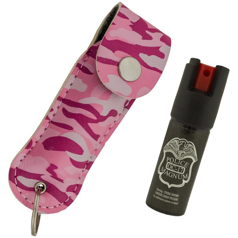 Pepper Spray 1/2 Ounce Police Strength OC-17 W/ Keychain - Pink Camo SD-Pepper Spray - Tophatter Daily Deals