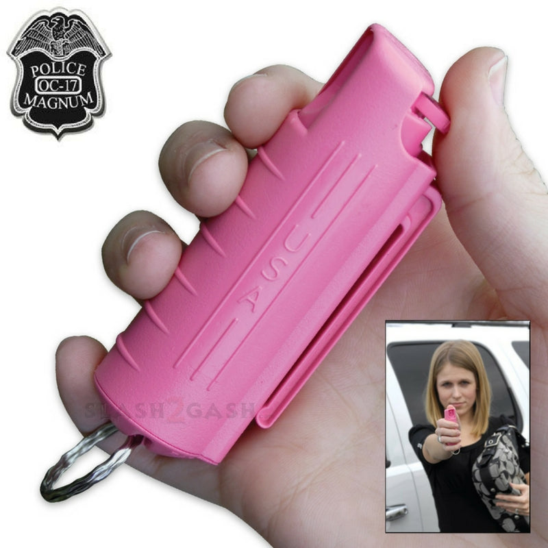 Pepper Spray 1/2 Ounce OC-17 with Clip and Keychain - Hot Pink SD-Pepper Spray - Tophatter Daily Deals