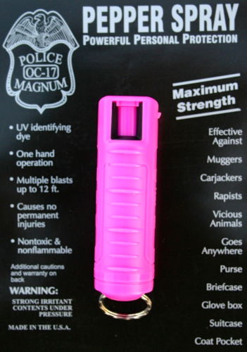 Pepper Spray 1/2 Ounce OC-17 with Clip and Keychain - Hot Pink SD-Pepper Spray - Tophatter Daily Deals