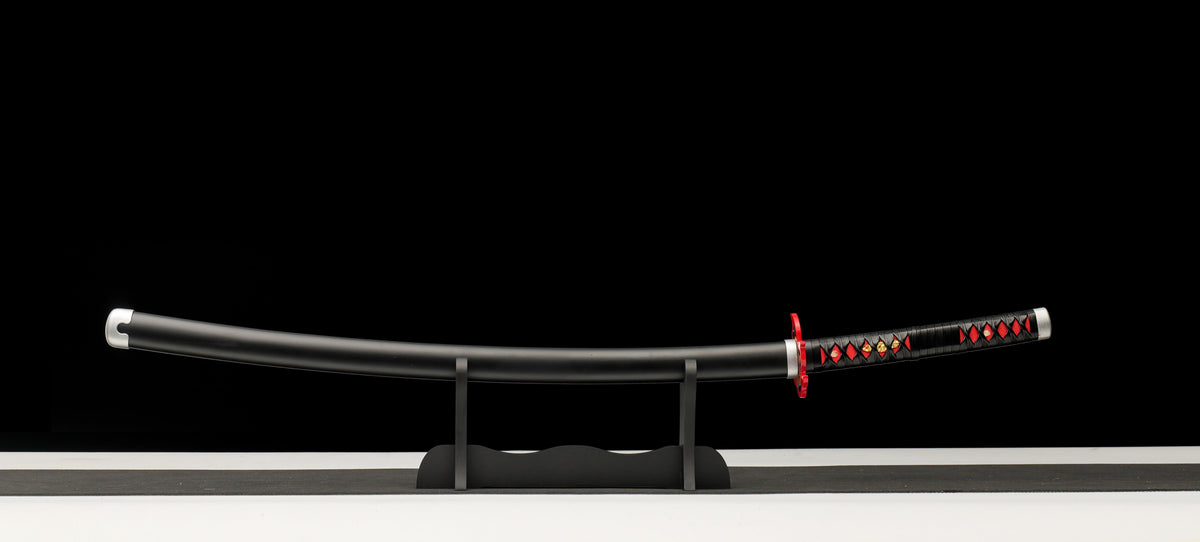 Demon Slayer - Tanjiro "Fire Breath" Nichirin Clay Tempered Hand Forged Fantasy Sword - Tophatter Daily Deals