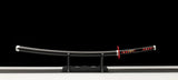 Demon Slayer - Tanjiro "Fire Breath" Nichirin Clay Tempered Hand Forged Fantasy Sword - Tophatter Daily Deals