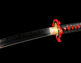 Demon Slayer - Tanjiro "Fire Breath" Nichirin Clay Tempered Hand Forged Fantasy Sword - Tophatter Daily Deals