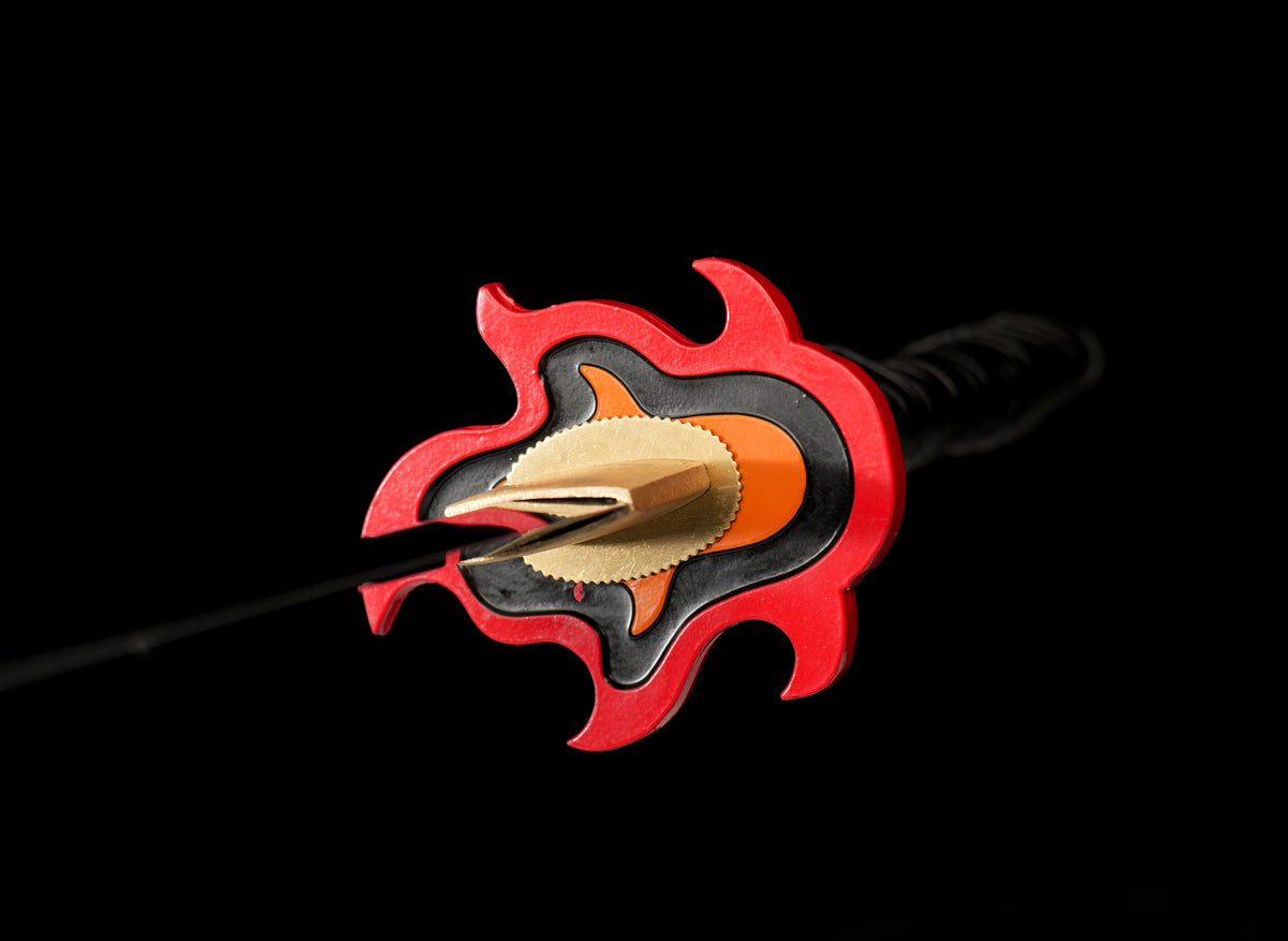 Demon Slayer - Tanjiro "Fire Breath" Nichirin Clay Tempered Hand Forged Fantasy Sword - Tophatter Daily Deals