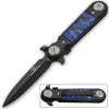 5 Inch Closed Midnight Blue Stiletto Style Spring Assisted Knife - TOPHATTER'S ARMORY DEALS Collectible Weapons - Tophatter Daily Deals