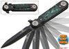 Green Marble Spear Tip Blade Stiletto Style Spring Assist Knife - TOPHATTER'S ARMORY DEALS Collectible Weapons - Tophatter Daily Deals