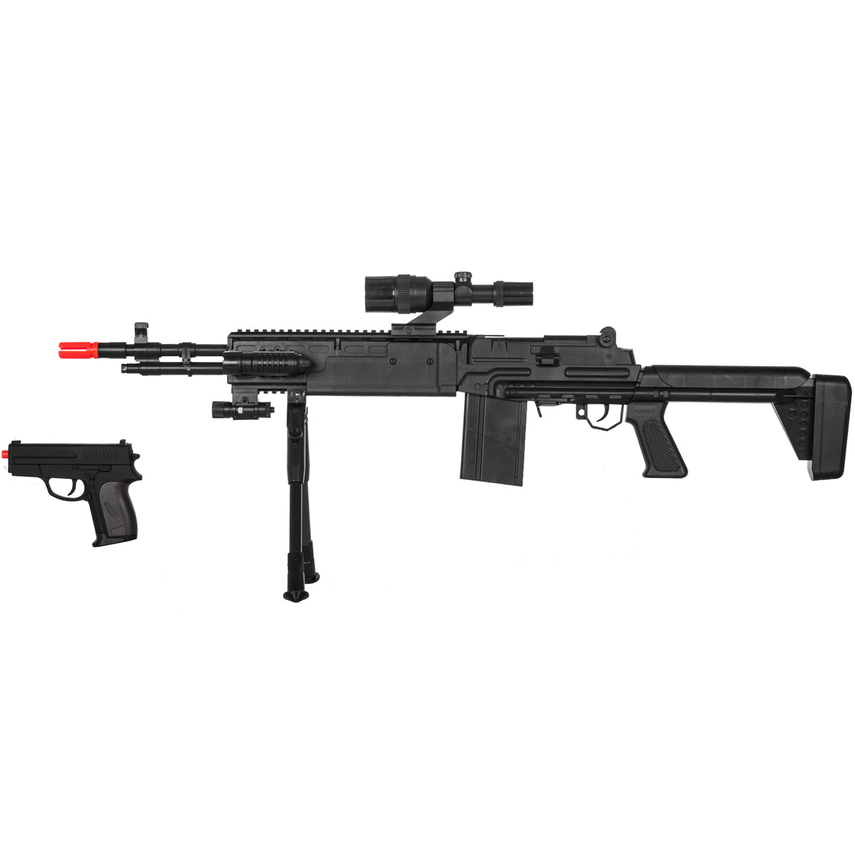 Spring Sniper Rifle and P618 Pistol Combo with Laser and Flashlight - Tophatter's Guns'N'Weapons Store Collectible Weapons - Tophatter Daily Deals