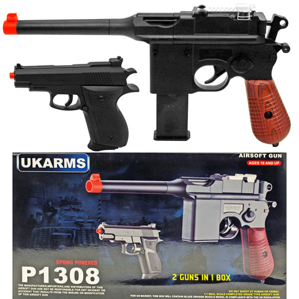Spring Special Ops P1308 Pistol FPS-185 Airsoft 2-Gun Combo Pack - Tophatter's Guns'N'Weapons Store Collectible Weapons - Tophatter Daily Deals