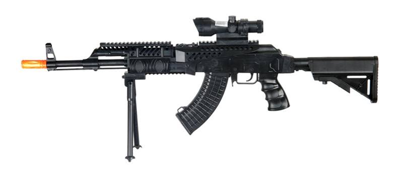 P1549 AK47 Tactical SPRING Airsoft Rifle Gun w/ Bi-Pod & Laser Collectible Weapons - Tophatter Daily Deals