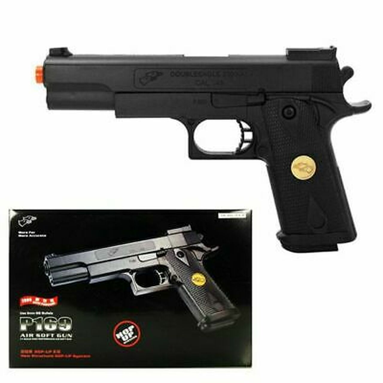 Double Eagle Delta Force Tactical M1911 Full Size Airsoft Spring Pistol Collectible Weapons - Tophatter Daily Deals
