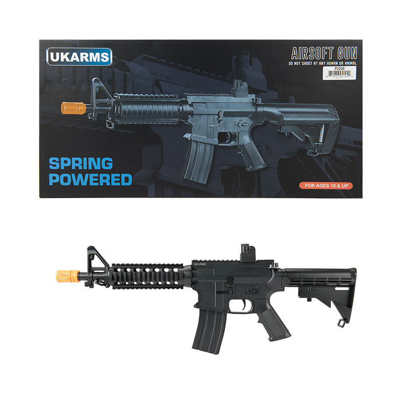 P2206 Quad RIS M4 Spring Airsoft Rifle FPS 233 With .20G BBs Collectible Weapons - Tophatter Daily Deals