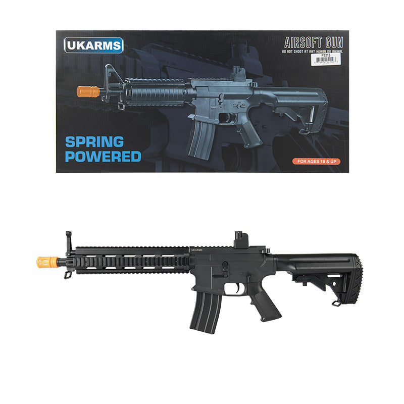 P2216 M4 Polymer Quad Picatinny Spring Airsoft Rifle FPS 200 W/ .20G BBs - Tophatter's Inc. Weapons Store Online Collectible Weapons - Tophatter Daily Deals