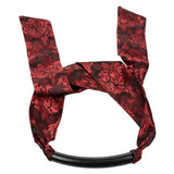 Scandal Bar Gag with Black PVC Plastic Bar and Red Black Brocade Double-Padded Strap > Bondage Gear > Gags and Bits - Tophatter Daily Deals