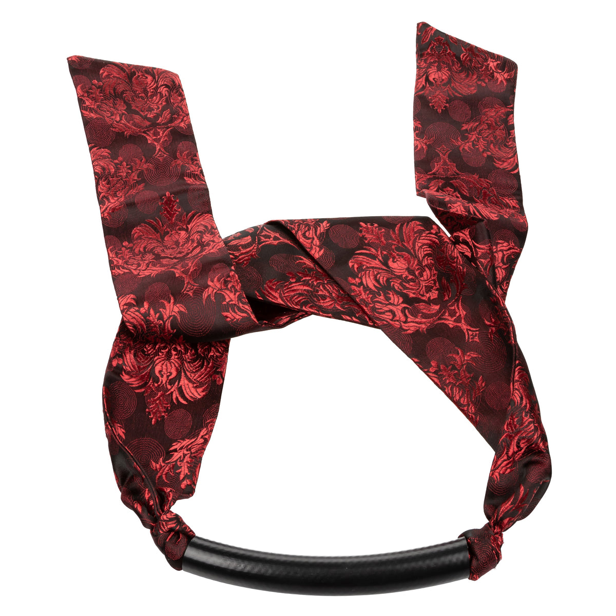Scandal Bar Gag with Black PVC Plastic Bar and Red Black Brocade Double-Padded Strap > Bondage Gear > Gags and Bits - Tophatter Daily Deals