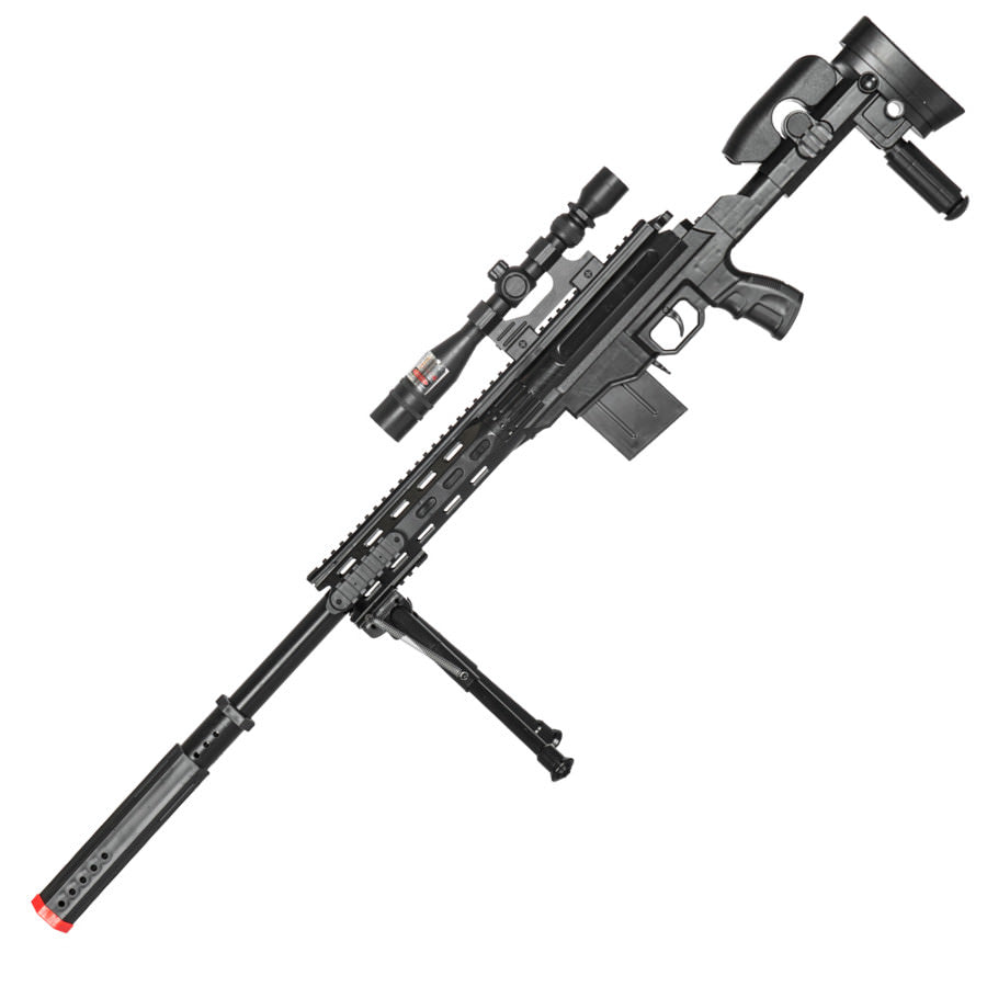 P2668 Tactical Spring Airsoft Sniper Rifle With Scope and Bipod - TOPHATTER'S ARMORY DEALS Collectible Weapons - Tophatter Daily Deals
