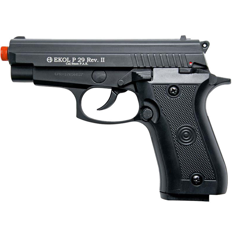 P29 Rev2 Semi Automatic Front Firing Blank Pistol Matte Black Finish Collectible Weapons - Tophatter Daily Deals