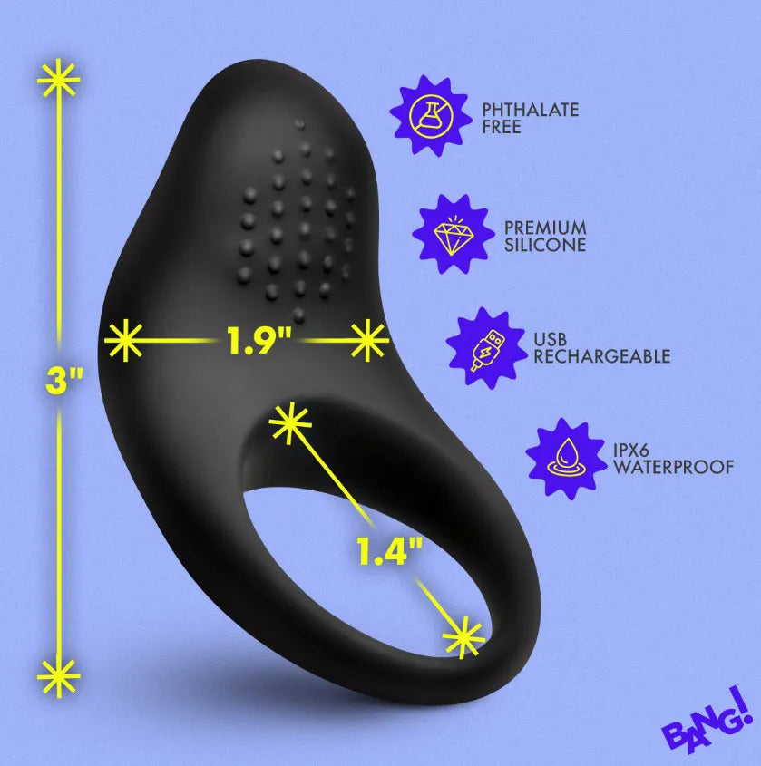 Bang! Vibrating Silicone Cock Ring – Rechargeable Couples Vibrator > Cock Ring > Vibrating - Tophatter Daily Deals