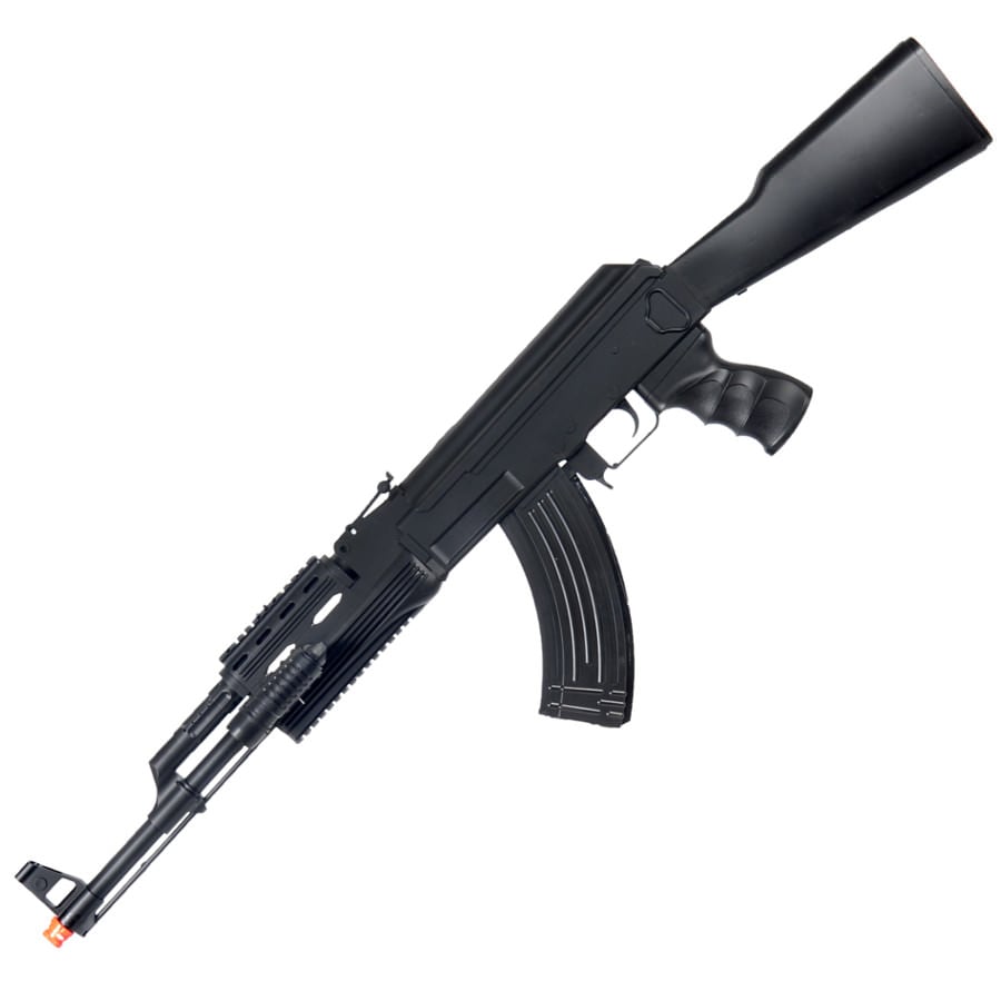 AK47 Spring Loaded Airsoft Rifle - Tactical LED Fashlight Collectible Weapons - Tophatter Daily Deals
