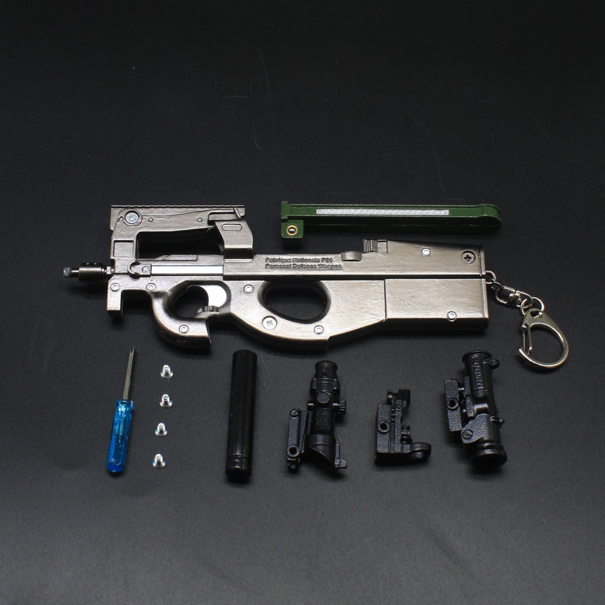 P90 Mental Submachine Miniature Gun 14CM/5.5" - Tophatter Daily Deals