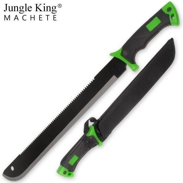 24.75 Inch Jungle King Machete Undead Green Rubber Grip Handle Knife-Machete - Tophatter Daily Deals