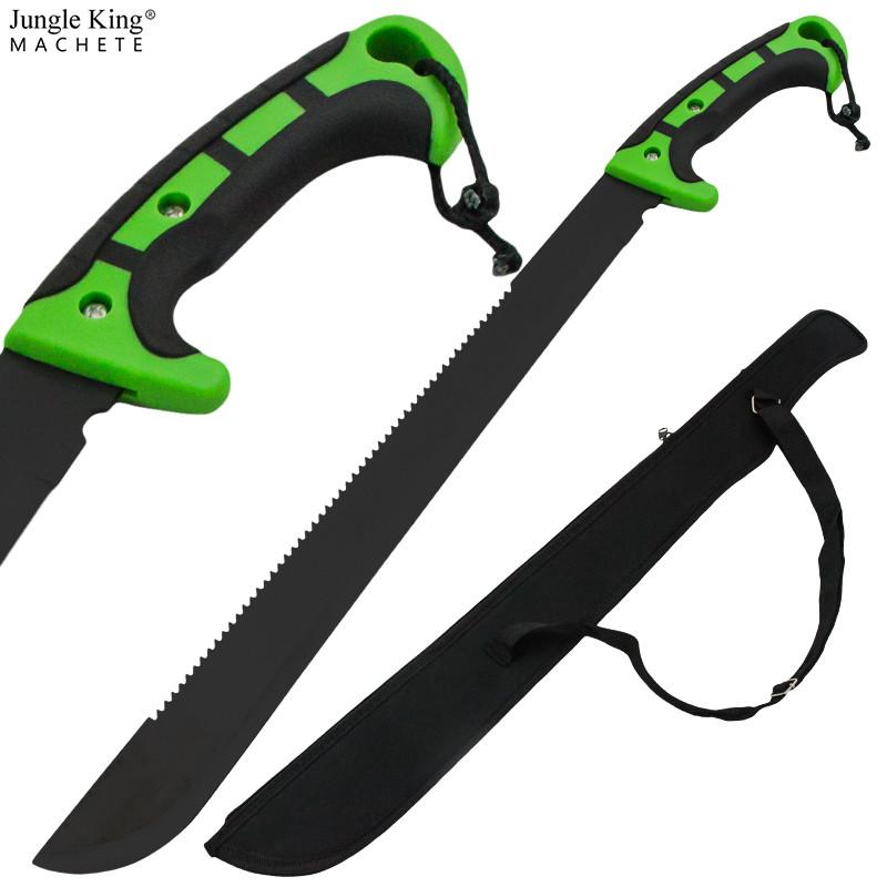 24.5 Inch Jungle King Machete Rubber Grip Handle - Undead Green Knife-Machete - Tophatter Daily Deals