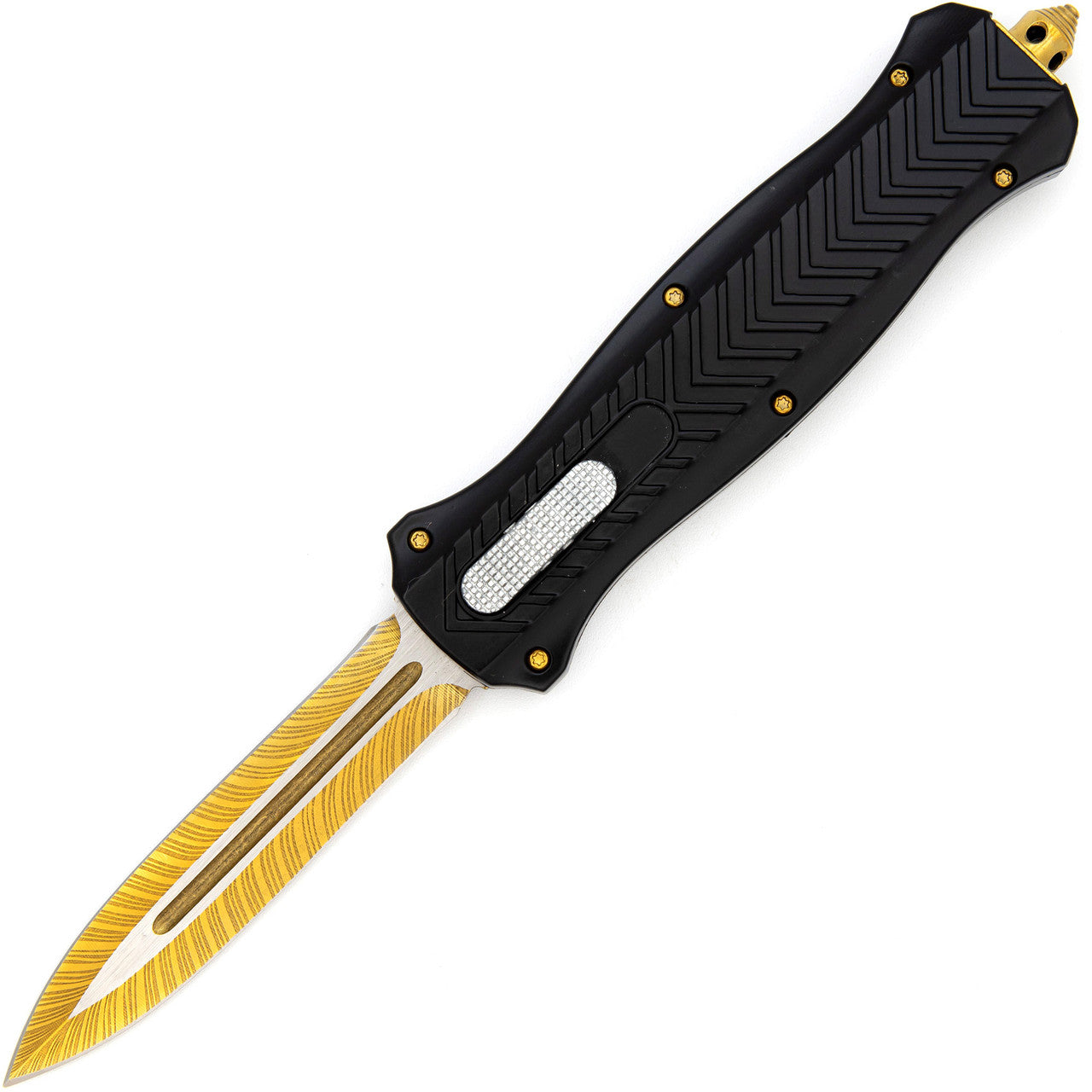 9.5" Automatic Gold Spear Point Blade OTF Out the Front Knife - TOPHATTER'S ARMORY DEALS Collectible Weapons - Tophatter Daily Deals