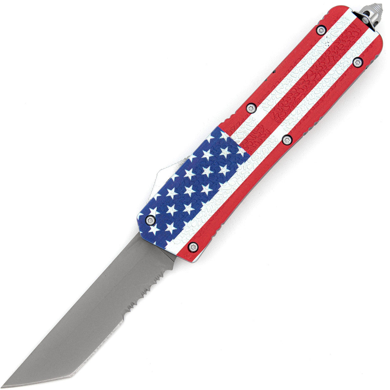 8.5" One Nation Automatic Tanto OTF Out the Front American Flag Finish Knife - Tophatter's Guns'N'Weapons Store Collectible Weapons - Tophatter Daily Deals